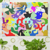 Kleurrijke Abstracte Kunst Theedoek (Gevouwen)