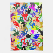 Kleurrijke Abstracte Kunst Theedoek (Verticaal)