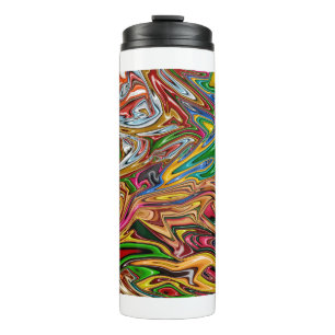Kleurrijke abstracte kunst thermosbeker