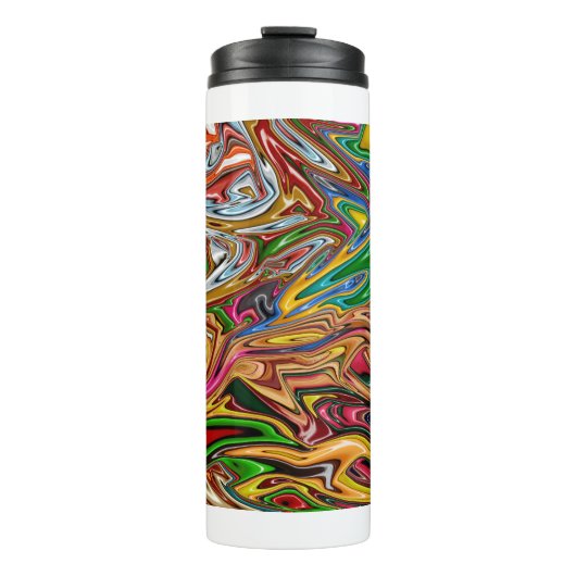 Kleurrijke abstracte kunst thermosbeker (Voorkant)