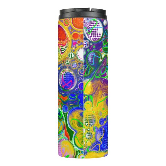 Kleurrijke Abstracte kunst Thermosbeker (Achterkant)
