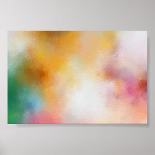 Kleurrijke Abstracte kunst Trendy Modern Yellow Bl Poster