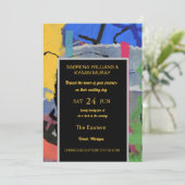 Kleurrijke Abstracte Kunst Trouw Uitnodiging | Op (Staand voorkant)