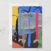 Kleurrijke Abstracte Kunst Trouw Uitnodiging | Op (Achterkant)