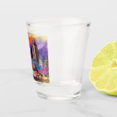 Kleurrijke abstracte kunst van de Cincinnati skyli Shot Glas (Rechts)