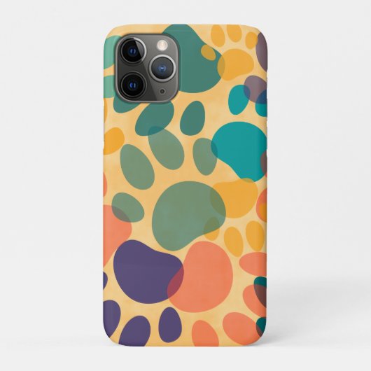 Kleurrijke Abstracte Kunst van Hondpootafdrukken i Case-Mate iPhone Case (Achterkant)