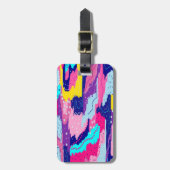 Kleurrijke abstracte kunst viering bagagelabel (Voorkant verticaal)