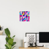 Kleurrijke Abstracte Kunst Viering Poster (Thuiskantoor)