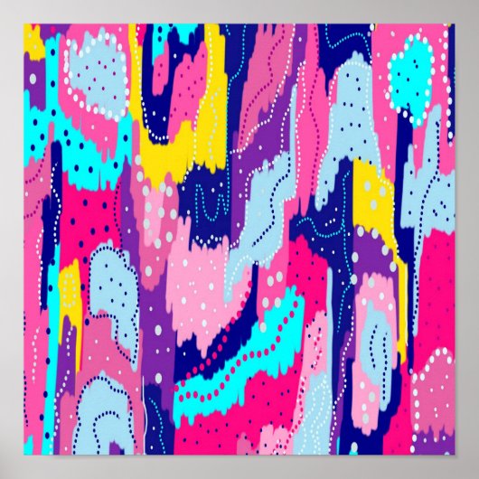 Kleurrijke Abstracte Kunst Viering Poster (Voorkant)