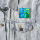 Kleurrijke abstracte kunst vierkante button 5,1 cm (In situ)