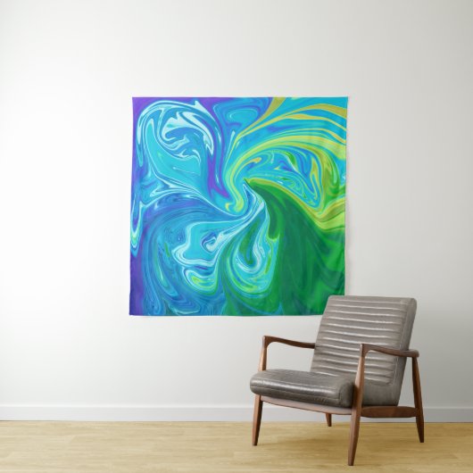Kleurrijke abstracte kunst wandkleed (In situ)