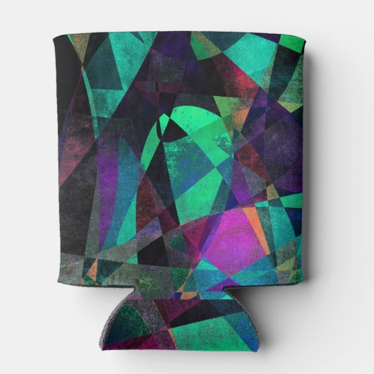 Kleurrijke Abstracte Kunst, Zwart, Blauwgroen & Blikjeskoeler (Achterkant)