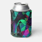 Kleurrijke Abstracte Kunst, Zwart, Blauwgroen & Blikjeskoeler (Blikje Achterkant)