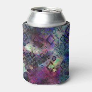 Kleurrijke Abstracte Kunst, Zwart, Paarse, Blues Blikjeskoeler