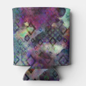 Kleurrijke Abstracte Kunst, Zwart, Paarse, Blues Blikjeskoeler (Achterkant)