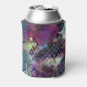 Kleurrijke Abstracte Kunst, Zwart, Paarse, Blues Blikjeskoeler (Blikje Achterkant)