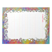 Kleurrijke Abstracte kunstgolven - Aangepast gelij Notitieblok (Voorkant)