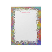 Kleurrijke Abstracte kunstgolven Aangepast Notitie Notitieblok (Linkerzijde)