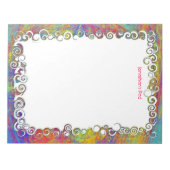 Kleurrijke Abstracte kunstgolven Aangepast Notitie Notitieblok (Voorkant)