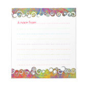 Kleurrijke Abstracte kunstgolven Aangepast Notitie Notitieblok (Voorkant)