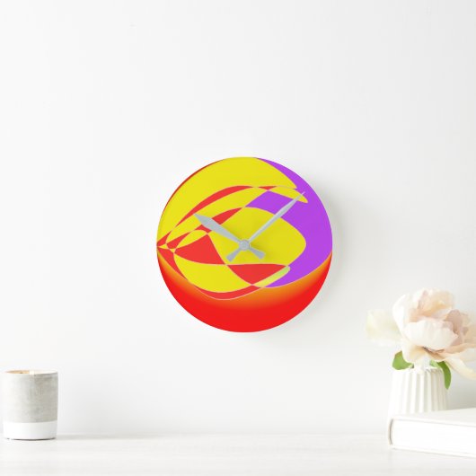 Kleurrijke Abstracte kunstklok Ronde Klok (Huis)