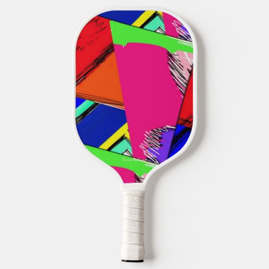 Kleurrijke, abstracte kunstpalmpeddel pickleball paddle (Achterkant)