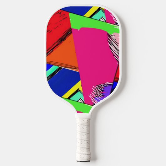 Kleurrijke, abstracte kunstpalmpeddel pickleball paddle (Voorkant)