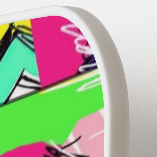 Kleurrijke, abstracte kunstpalmpeddel pickleball paddle (Links Detail)