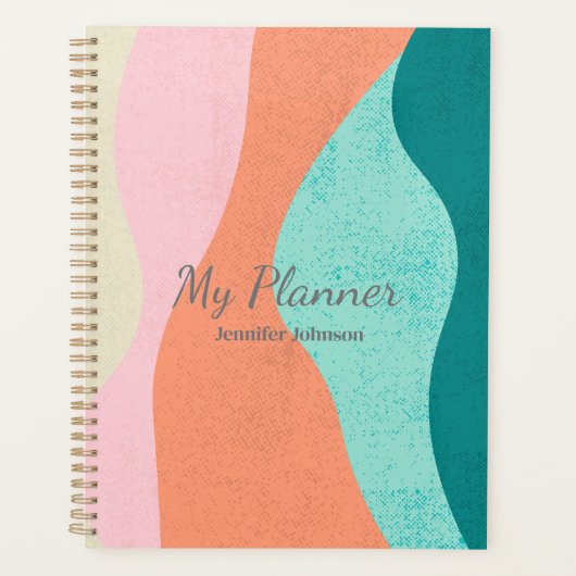 Kleurrijke Abstracte kunstplanner - gepersonalisee Planner (Voorkant)