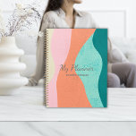Kleurrijke Abstracte kunstplanner - gepersonalisee Planner<br><div class="desc">Welkom in onze Zazzle winkel! Onze kleurrijke Abstracte kunstplanner is ontworpen om uw dagelijkse routine te voorzien van een levendige uitbarsting van kleur en organisatie. Vervaardigd met prachtige tinten turquoise, groen, zacht roze en grijs, houdt deze planner je niet alleen op de rails, maar voegt ook een artistieke flair toe...</div>