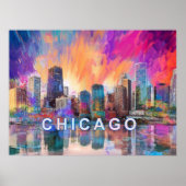 Kleurrijke abstracte kunstposter van de Chicago sk Poster (Voorkant)