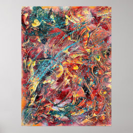 Kleurrijke Abstracte Kunstprint – Ignition No. 1 Poster