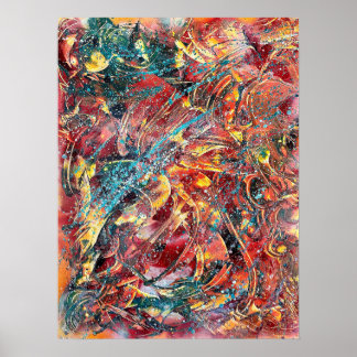 Kleurrijke Abstracte Kunstprint – Ignition No. 1 Poster
