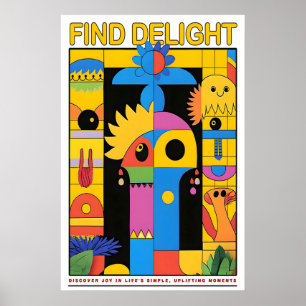 Kleurrijke Abstracte Kunstprint Moderne Geometrisc Poster