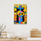 Kleurrijke Abstracte Kunstprint Moderne Geometrisc Poster (Keuken)