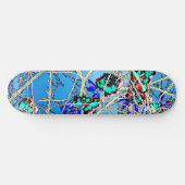 Kleurrijke Abstracte Kunstprint Skateboard (Horizontaal)