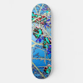 Kleurrijke Abstracte Kunstprint Skateboard (Voorkant)