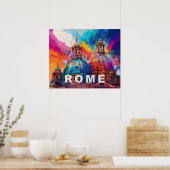 Kleurrijke Abstracte Kunstprint van Koepels van Ka Poster (Keuken)