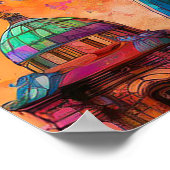 Kleurrijke Abstracte Kunstprint van Koepels van Ka Poster (Hoek)
