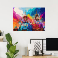 Kleurrijke Abstracte Kunstprint van Koepels van Ka