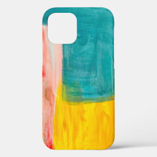 Kleurrijke Abstracte kunstschilderende achtergrond iPhone 12 Hoesje