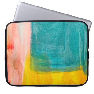 Kleurrijke Abstracte kunstschilderende achtergrond Laptop Sleeve