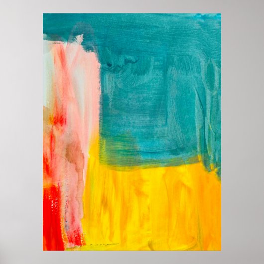 Kleurrijke Abstracte kunstschilderende achtergrond Poster (Voorkant)