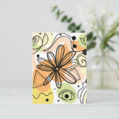 Kleurrijke Abstracte kunsttekening Briefkaart (Staand voorkant)