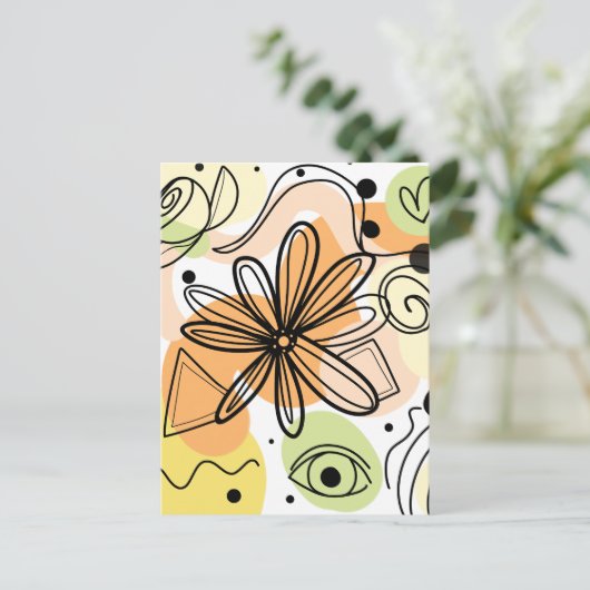 Kleurrijke Abstracte kunsttekening Briefkaart (Staand voorkant)