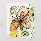 Kleurrijke Abstracte kunsttekening Briefkaart (Voorkant / Achterkant)