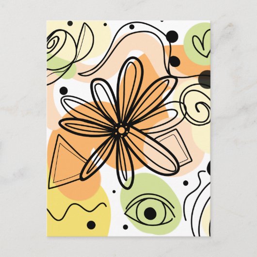 Kleurrijke Abstracte kunsttekening Briefkaart (Voorkant)