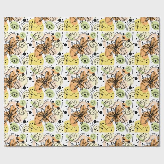 Kleurrijke Abstracte kunsttekening Cadeaupapier (Vlak)