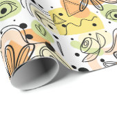 Kleurrijke Abstracte kunsttekening Cadeaupapier (Rol Hoek)