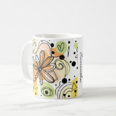 Kleurrijke Abstracte kunsttekening Koffiemok (Voorkant links)